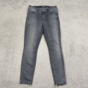 Mother Jeans Womens 28 Gray Denim High Waisted Looker Ankle Fray Huntress